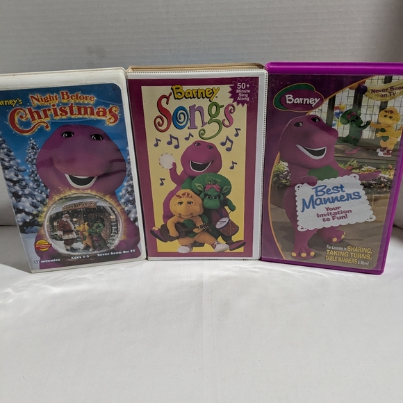 Barney VHS Lot Of 3 tested and works Best Manners, Barney Songs, Christmas - Picture 1 of 16